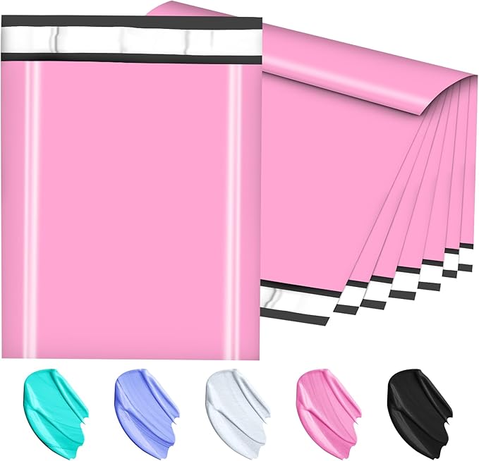 Poly Mailers 14.5x19, Large Poly Mailers 100 Pack, Shipping Mailers with Self Seal Adhesive, Waterproof and Tear-Proof Mailers Poly Bags for Small Business (Sakura Pink）