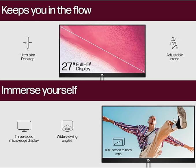 HP 27" FHD Touchscreen Business All-in-One Desktop Computer, Intel 12-Core Ultra 7 155U (Beats i7-1355U), 64 GB DDR5 RAM, 2 TB SSD, Intel Iris Xe Graphics, Wired KB & Mouse, Wi-Fi 6, Windows 11 Pro