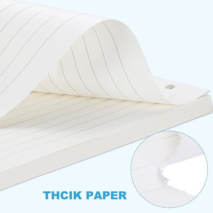 PATIKIL A5 Ruled Refills Inserts 6-Ring Binder Loose Leaf Planner Filler Paper Planner Inserts, 80 Sheets/160 Pages, Lined, White