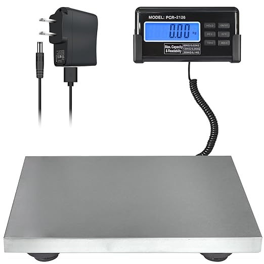 Large 440lbs Shipping Scale, 15"X 12" Platform Heavy Duty Stainless Steel Platform for Postal Industrial Floor Business Office Home Warehouse Package Luggage