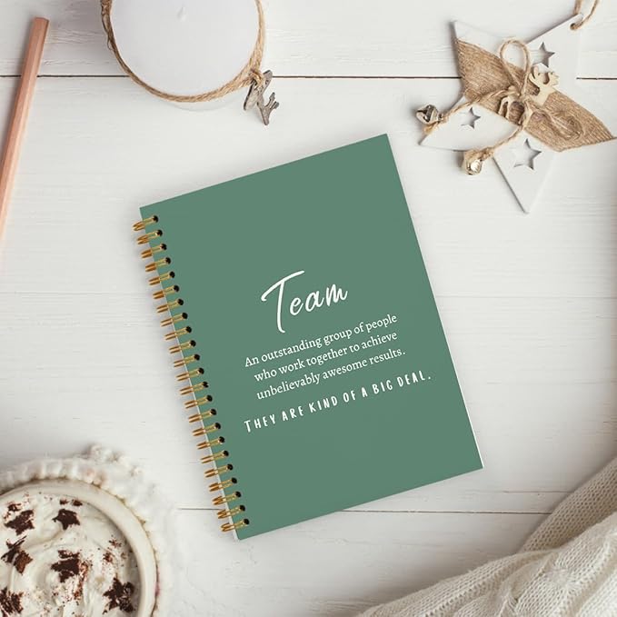 Sage Green Meeting Notebook for Work, Employee Appreciation Gifts, Team Gifts for Employees, Journals for Writing, Thank You Gifts for Women Men Leader Boss Mentor Manager Coworkers, 5.5"x8.3"