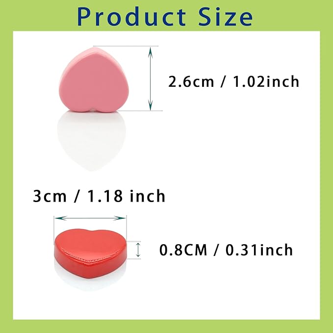 Fridge Magnets Refrigerator Magnets, 10 Pcs Magnet Small Magnets Strong Magnets Heavy Duty Magnets for Whiteboard, Colorful Mini Cute Magnets for Fridge Locker Kitchen Office (10 Colors, Heart)