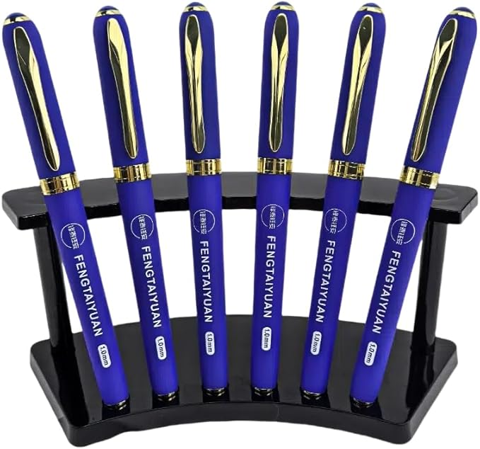 Fengtaiyuan B10P18Prox6, Gel Pens, Blue Ink, Bold Point 1.0mm, Writting Pens, Smooth, 6 Pack (B10P18Prox6)