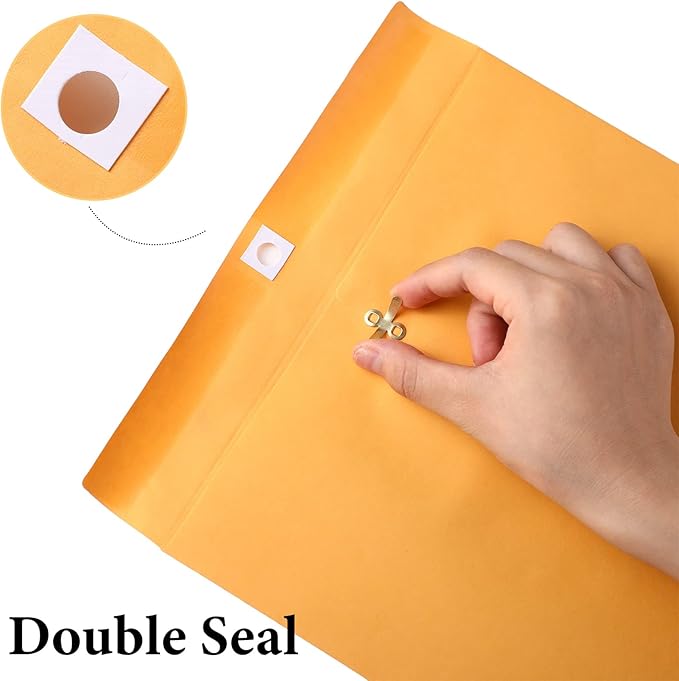 Ctosree 300 Pcs Manilla Envelopes Clasp Envelopes Bulk Brown Kraft Catalog Letter with Clasp Closure and Gummed Seal 28lb Heavyweight Paper (10 x 13 Inch)