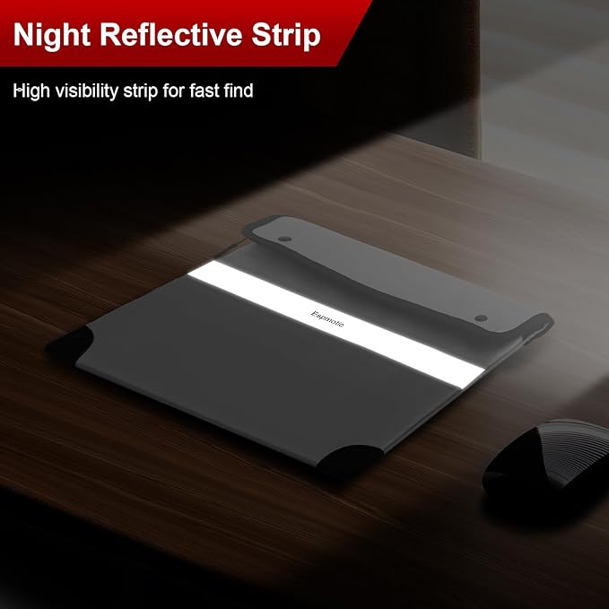 Fireproof Document Bag – 5200°F Heat-Resistant, 10.6"x14.2" Waterproof Money Pouch with 8-Layer Protection, Zipper and Snap Closure, Reflective Strip for Quick Access, Gray