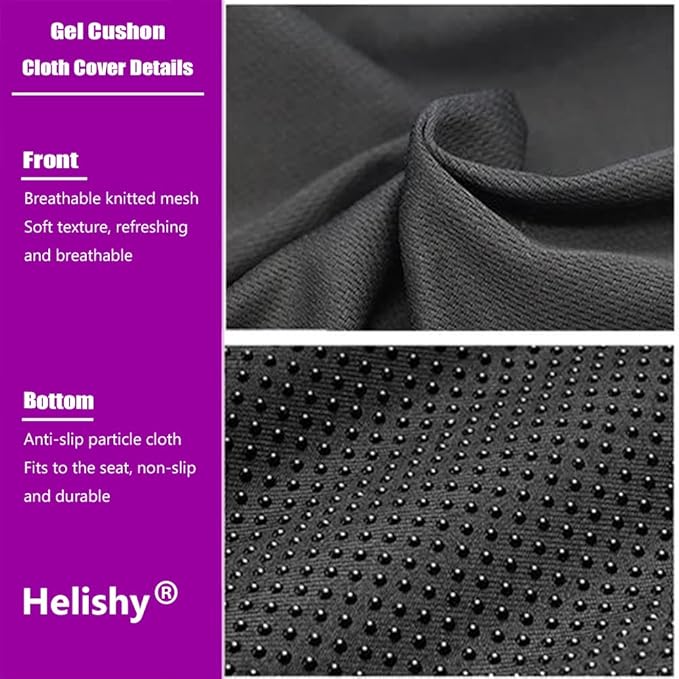 Gel Seat Cushion, Egg Seat Cushion for Tailbone, Back, Sciatica Pain Relief - Gel Enhanced Chair Pads with Non-Slip Cover for Office Home Chair Car Seat Wheelchair (Extra Thick, Violet)