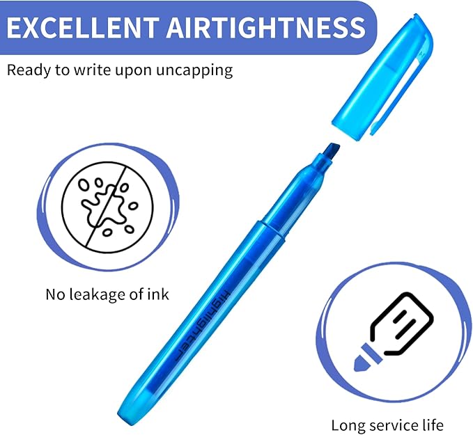 Highlighters Assorted Colors Bulk, 30 Pack: No Bleed & Dry-Quickly, Chisel Tip, 6 Bright Colors, Highlighter Set for School, College, Office