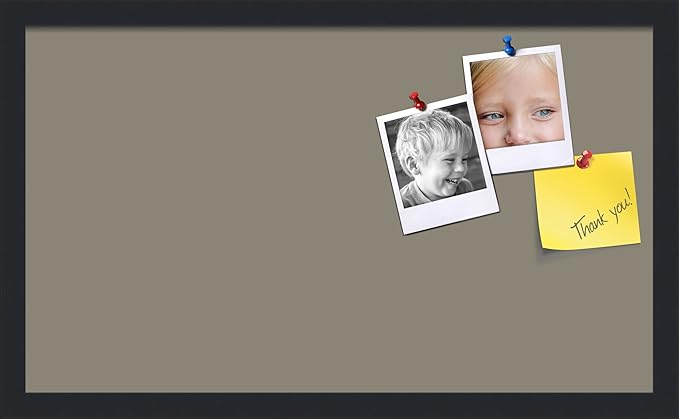 PinPix 24x14 Inch Cork Bulletin Board. This Decorative Framed Pin Board Comes with Pewter Design and a Satin Black Frame. Ideal for Home Office Decor or Message Board (PinPix-1812)