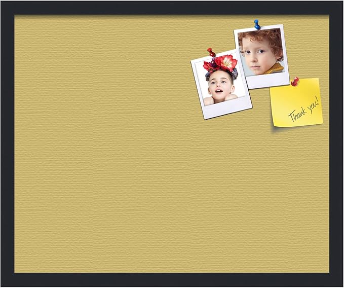 PinPix 22x18 Inch Cork Bulletin Board. This Decorative Framed Pin Board Comes with Honey Pastel Design and a Satin Black Frame. Ideal for Home Office Decor or Message Board (PinPix-1810)