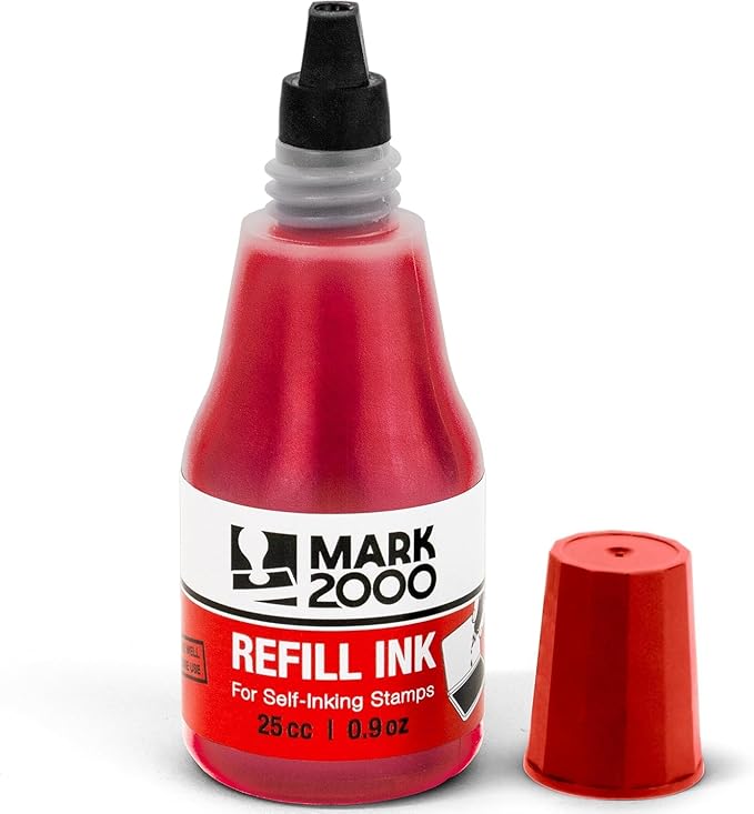 Self-Inking Refill Ink - 2 Pack - Red - 25cc (0.9oz)