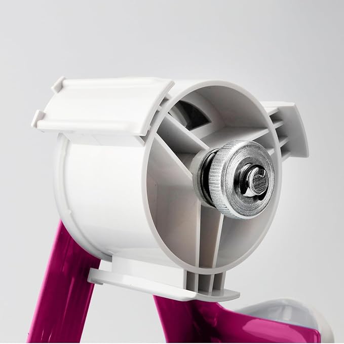 Heavy Duty Metal Frame Tape Gun - 3" Core with Special Ergonomic Handle - Packing Tape Dispenser with Premium Tempered Steel Blade for 2" Tape Rolls