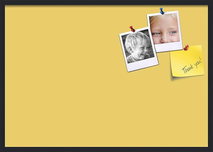 PinPix 40x28 Inch Cork Bulletin Board. This Decorative Framed Pin Board Comes with Honey Pastel Design and a Satin Black Frame. Ideal for Home Office Decor or Message Board (PinPix-1810)