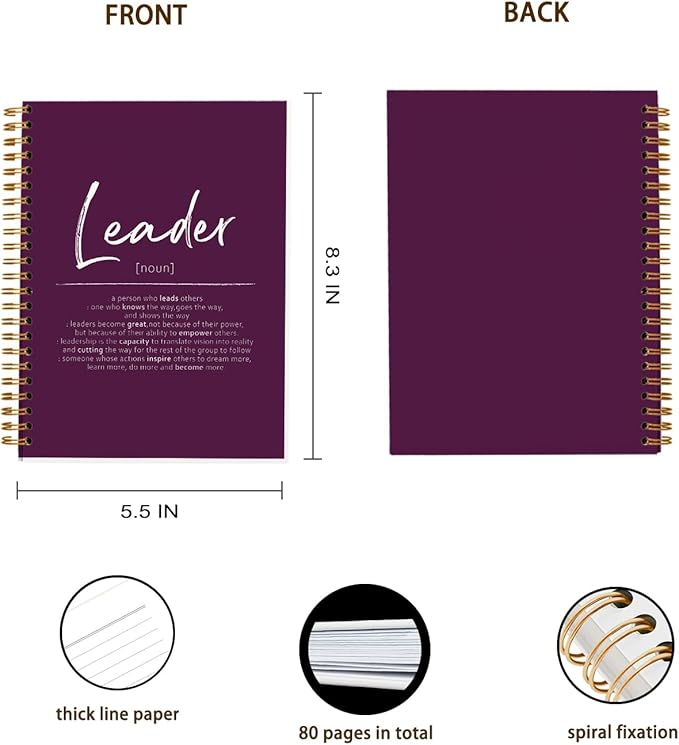 OXW Purple Meeting Notebooks for Work, Leadership Gifts Office Work Notebook Journal for Writing Note Taking, Thank You Gifts for Women Men Leader Mentor Boss Manager Principal, 5.5"x8.3"