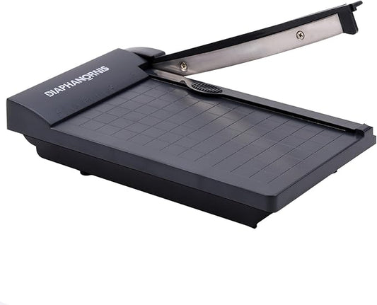 Guillotine Paper Trimmer, Mini Compact Paper Cutter, 1/4-Inch Grid for Precision Cutting, Straight Cuts Up to 3 Sheets, Perfect for Photos,Coupons,Card Making and Small Craft Projects (Grey)