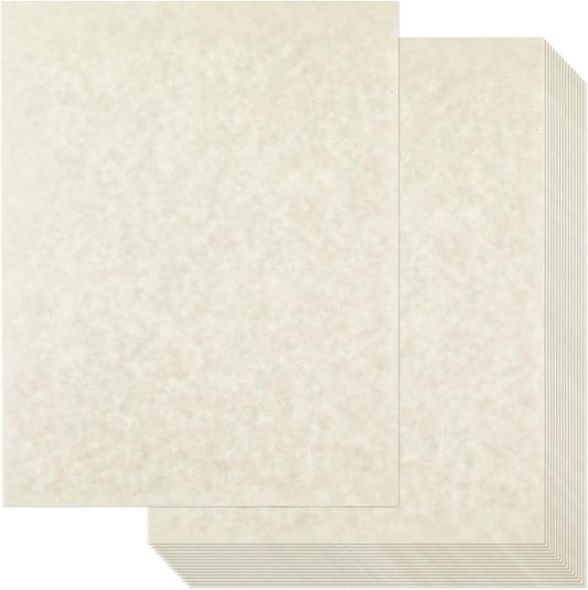 Epakh 100 Pcs Old Age Parchment Paper 8.5 x 11 Inch Standard Letter Vintage Colored Old Parchment Semblance Double Side Printing Paper (Light Gray)