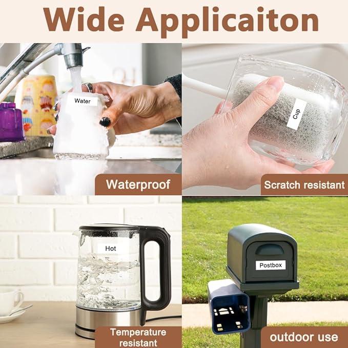 Hehua 36mm 1.4 inch Laminated White Tape Compatible for Brother P-Touch TZe-261 TZe261 TZ-261 TZ261 TZe TZ Label Tape for Ptouch PT 3600 530, 1.4'' x 26.2ft Black on White, 3 Pack