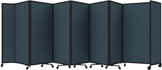 Versare Room Divider 360 Portable Wall Partition | Folding Panels | Large Freestanding Divider | Locking Wheels | Temporary Room Separator