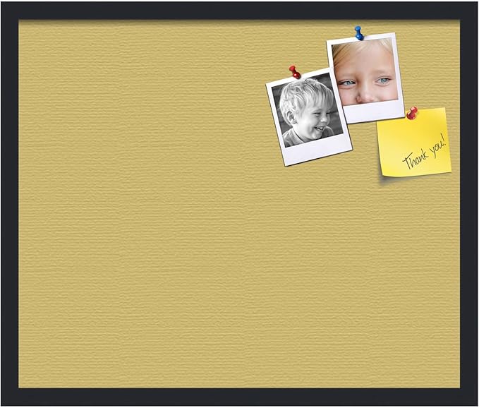 PinPix 24x20 Inch Cork Bulletin Board. This Decorative Framed Pin Board Comes with Honey Pastel Design and a Satin Black Frame. Ideal for Home Office Decor or Message Board (PinPix-1810)