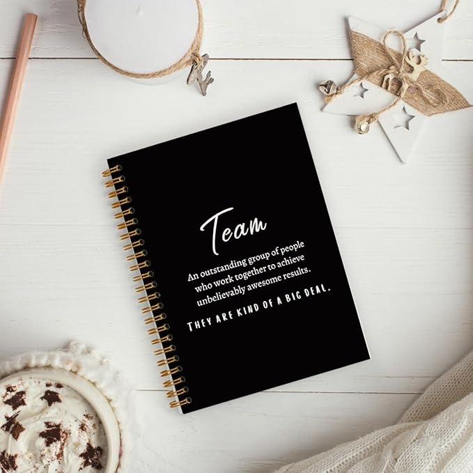 hold fizz Black Meeting Notebook for Work, Employee Appreciation Gifts, Team Gifts for Employees, Journals for Writing, Thank You Gifts for Women Men Leader Boss Manager Mentor Coworkers, 5.5"x8.3"