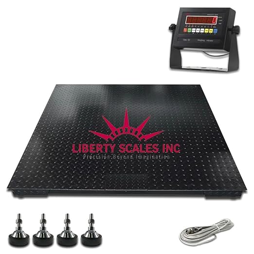 Liberty LS-800-4X5 NTEP Certified (Legal for Trade) Industrial Floor Scale | 48" x 60" | Capacity of 5,000 lbs x 1 lb + Black