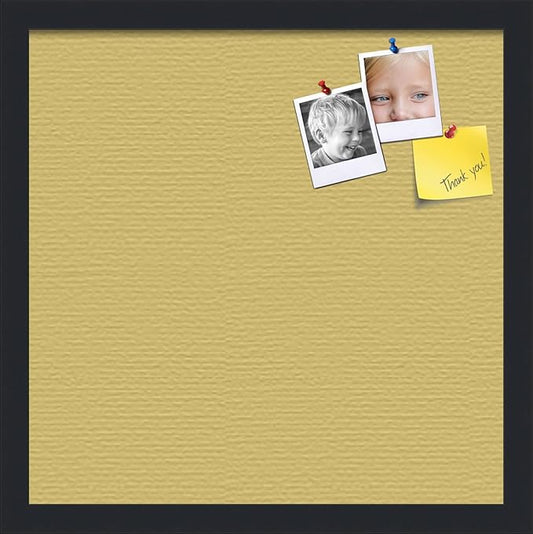 PinPix 16x16 Inch Cork Bulletin Board. This Decorative Framed Pin Board Comes with Honey Pastel Design and a Satin Black Frame. Ideal for Home Office Decor or Message Board (PinPix-1810)
