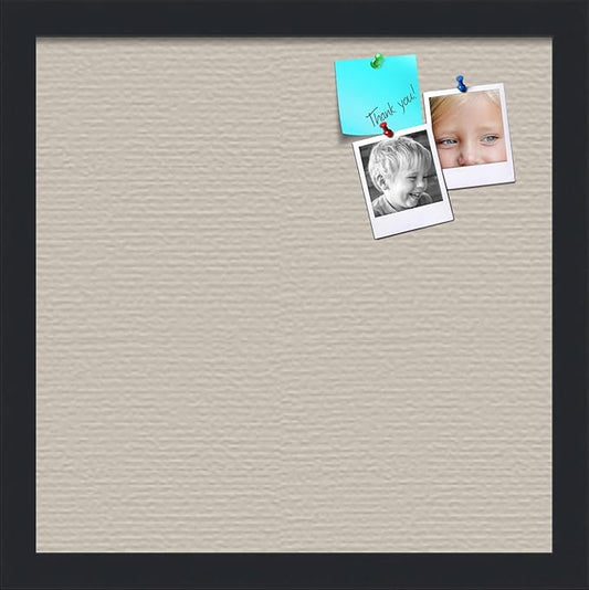 PinPix 14x14 Inch Cork Bulletin Board. This Decorative Framed Pin Board Comes with Desert Pastel Design and a Satin Black Frame. Ideal for Home Office Decor or Message Board (PinPix-1815)