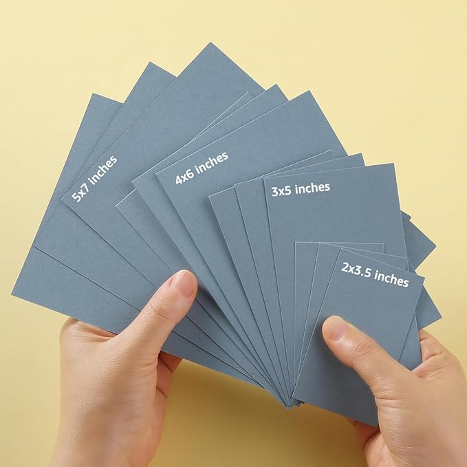50 Sheets Blank Cardstock Paper 250 GSM Thick Heavy Cards Stock for DIY Art Projects, Card Making, Postcards, Greeting Cards, Birthday Party, Wedding Invitations (Dusty-Blue, 3x5 inches)