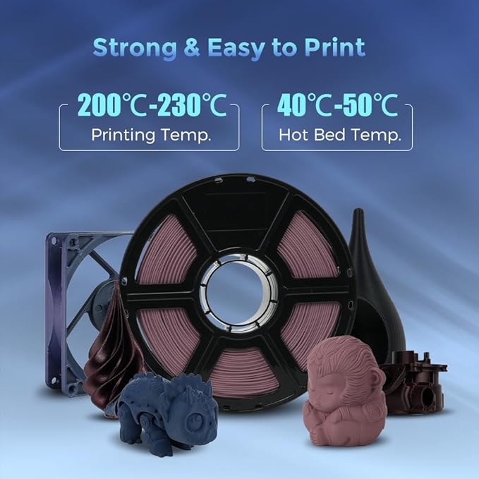 FLASHFORGE Carbon Fiber PLA Filament 1.75mm, Carbon Fiber Reinforced PLA 3D Printer Filament, 1KG Spool Dimensional Accuracy +/- 0.02mm, High Strength & High Abrasion-Resistance (Dusty Pink)