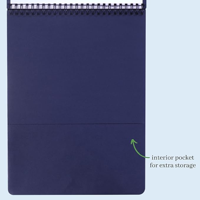 kate spade new york Large College Ruled Notebook, Top Spiral Notebook with 160 Pages, 11.75" x 8.5" Writing Pad, Bookshelf