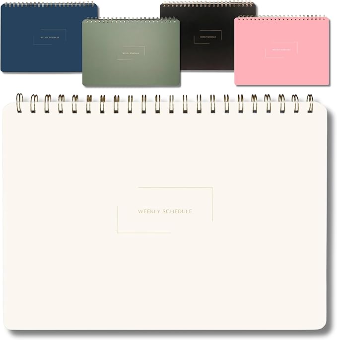 Undated Weekly Schedule | Business Planner | 8.25” x 11.75” ADHD Organizer | Premium Multi-Layout Schedule | White | Landscape Layout