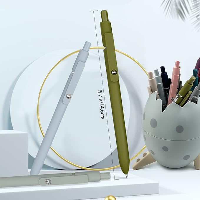 Gel Ink Pens,5PCS Aesthetic Pens,Quick Dry Ink Pens & 5PCS Black Ink Refills, Premium Retractable Rolling Ball Gel Pens, 0.5mm Japanese Black Ink Pens, Cute Office School Supplies Gifts for Women Men