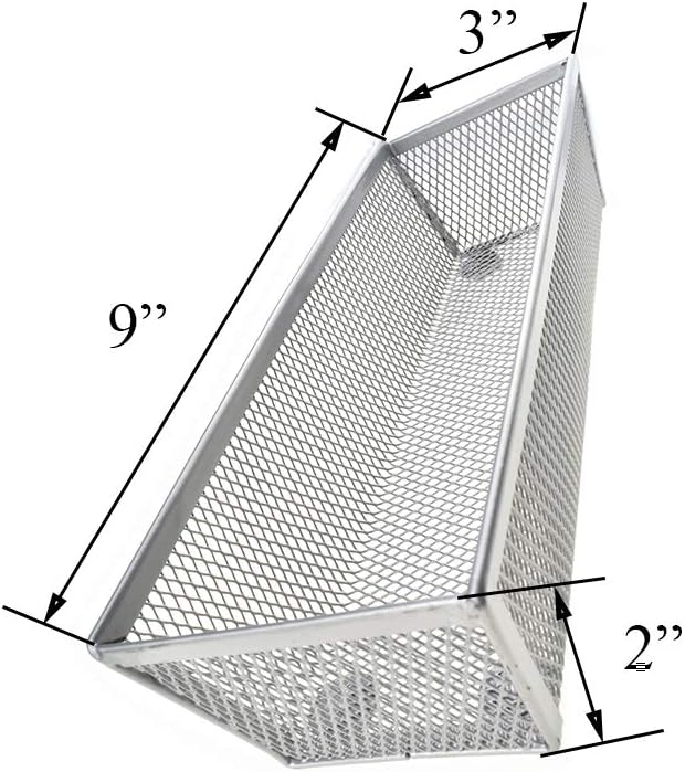 HAHIYO Stackable Mesh Tray Cup 9 x 3 x 2 inches Sturdy Container for Desk Drawer Organizer Collection for Home Office School kitchen Soft Foam Feet No Sharp Edges 2 Pack Silver