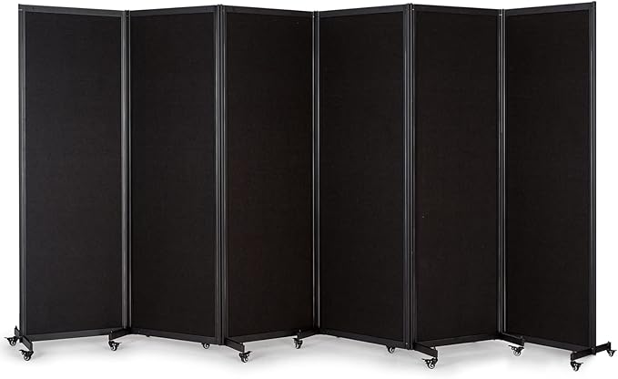 Room Partition,Office Divider,Portable Commercial Screen Dividers,Privacy Partition Separator,Classroom School Dividers, 12'7"L* 6'7"H,6 Panel,Black