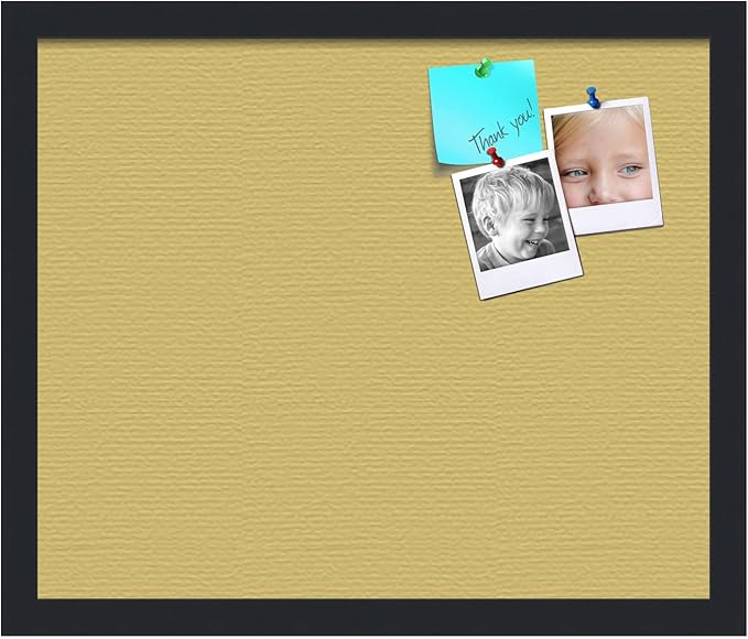 PinPix 18x15 Inch Cork Bulletin Board. This Decorative Framed Pin Board Comes with Honey Pastel Design and a Satin Black Frame. Ideal for Home Office Decor or Message Board (PinPix-1810)