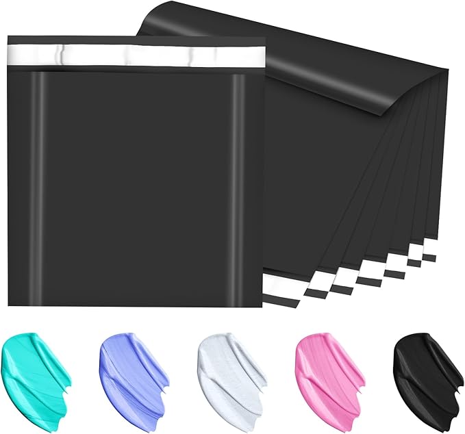Large Poly Mailers 24x24 Inch 50 Pcs, Extra Large Shipping Bags for Clothing with Self-Sealing Tear-Resistant, Waterproof Poly Bags, Mailing Envelopes for Small Business (Black)