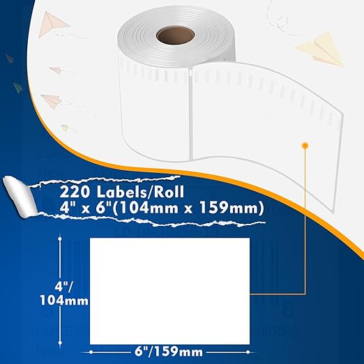 L LIKED 3300 PCS 4"x 6" Direct Thermal Labels White Perforated Shipping Label, Compatible with DYMO 4XL 1744907,Zebra, Rollo, Jadens, Nelko, 220 Labels per Roll, 15 Rolls