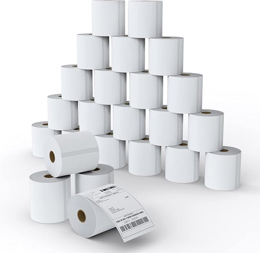 MFLABEL® 24 Rolls of 450 Labels 4x6 Direct Thermal Shipping Labels for Zebra 2844 ZP-450 ZP-500 ZP-505