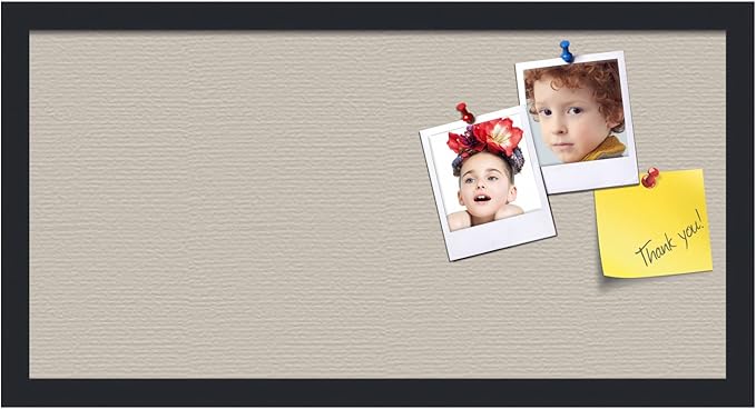 PinPix 24x12 Inch Cork Bulletin Board. This Decorative Framed Pin Board Comes with Desert Pastel Design and a Satin Black Frame. Ideal for Home Office Decor or Message Board (PinPix-1815)