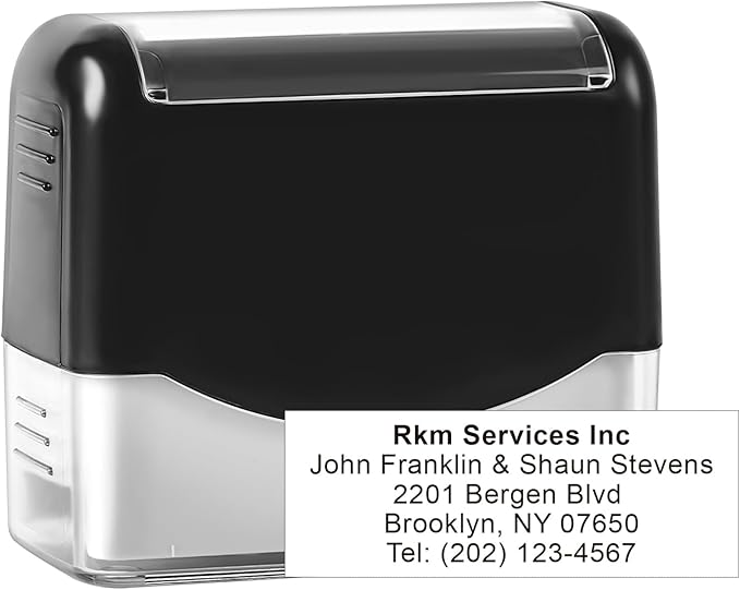 Large Size Custom Self-Inking Stamp Customized Return Address Stamp - Up to 5 Lines of Text Choose from Many Fonts & Ink Colors