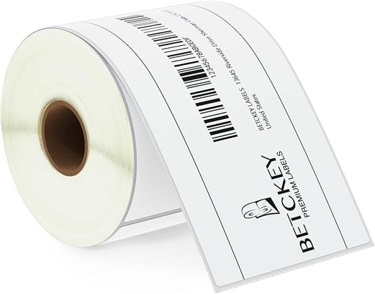BETCKEY - 3" x 5" (76 mm x 127 mm) Multipurpose & Large Shipping Labels Compatible with Zebra & Rollo Label Printer,Premium Adhesive & Perforated [1 Rolls, 350 Labels]
