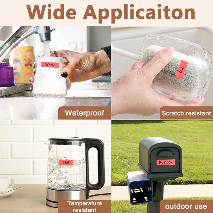 Hehua 24mm 0.94 Black on Red Laminated Tape Compatible for Brother P-Touch TZe-451 TZe451 TZ-451 TZ451 Label Maker Tape for Ptouch PT D600 D610 P710BT, 1'' x 26.2ft, 3 Pack