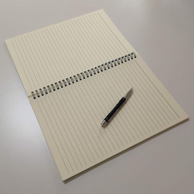 YUREE B5 Spiral Notebook Lined, Spiral Ruled Journal with Hard Kraft Cover, 70 Sheets (140 Pages), 10.3" x 7.2", 3-Pack, Blue