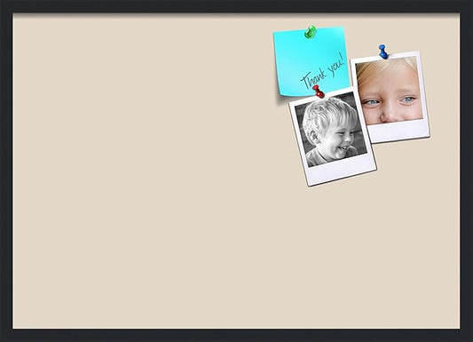 PinPix 34x24 Inch Cork Bulletin Board. This Decorative Framed Pin Board Comes with Desert Pastel Design and a Satin Black Frame. Ideal for Home Office Decor or Message Board (PinPix-1815)