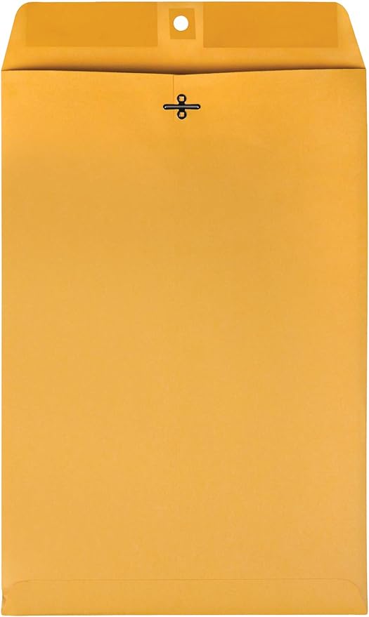 Quality Park Clasp Envelopes, Brown Kraft, 10 x 15 inches, Box of 100 (37898)