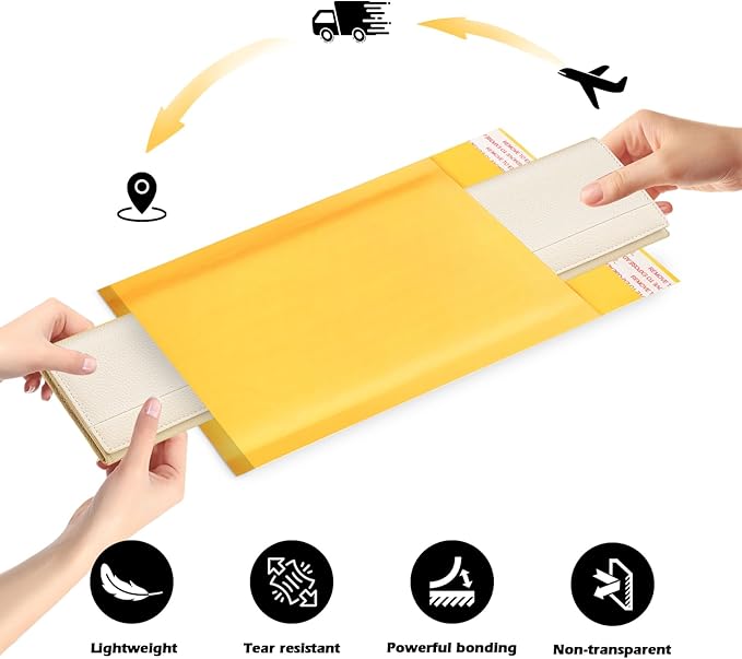 52Pack Yellow 4x8inch Kraft Bubble Mailers Small Business Mailing Packages Self-Sealing Paper Envelopes, Mailer Shipping package Strong Adhesion Padded Envelopes for Jewelry Makeup Supplies
