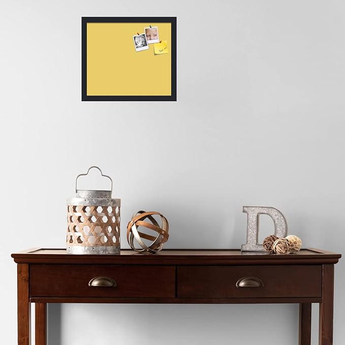 PinPix 15x13 Inch Cork Bulletin Board. This Decorative Framed Pin Board Comes with Honey Pastel Design and a Satin Black Frame. Ideal for Home Office Decor or Message Board (PinPix-1810)