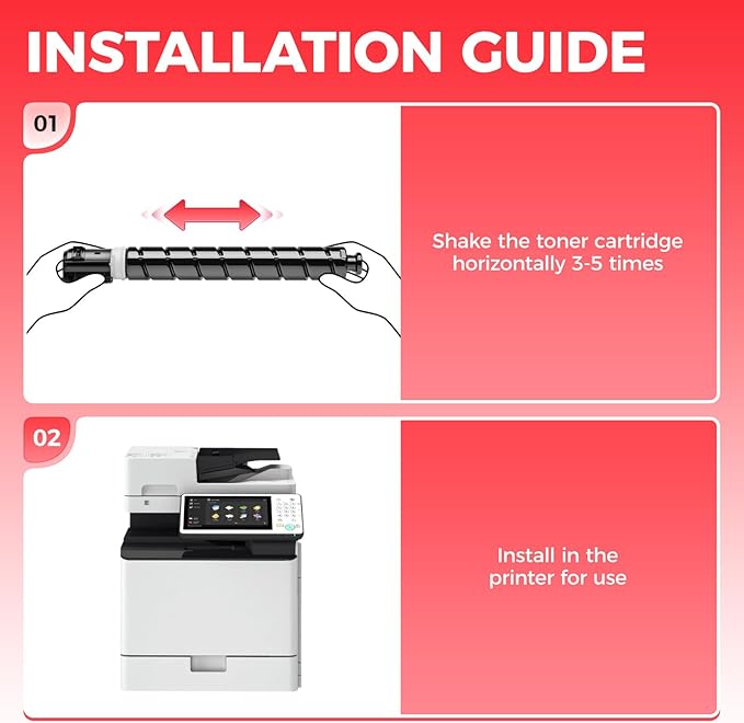 GPR-51 GPR51 High Yield Toner Cartridge 8516B003 8517B003 8518B003 8519B003 Replacement for Canon ImageRunner Advance C250if C255if C350if C350p C355if Printer Ink Set Black Cyan Magenta Yellow,4-Pack