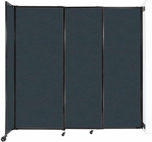 Wall-Mounted Sliding StraightWall Room Divider | Adjustable Widths | Locking Wheels | Room Separator | Up to 7'2" Wide x 6'10" Tall Blue Spruce Fabric Panels
