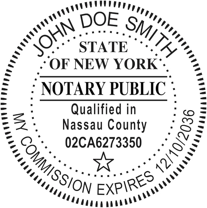 MaxMark Round Notary Pre-Inked Stamp for State of New York