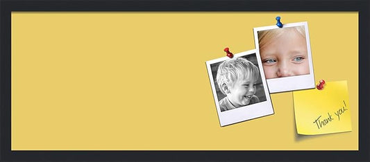 PinPix 30x12 Inch Cork Bulletin Board. This Decorative Framed Pin Board Comes with Honey Pastel Design and a Satin Black Frame. Ideal for Home Office Decor or Message Board (PinPix-1810)